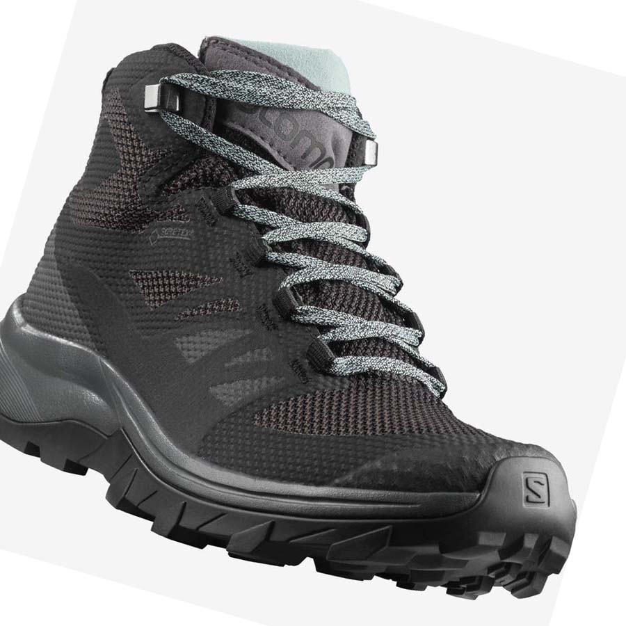 Salomon WoOUTLINE MID GORE-TEX Kadın Yürüyüş Ayakkabısı Lacivert | TR 2792HAP